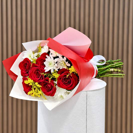 Aurora Carmesí (6 rosas)